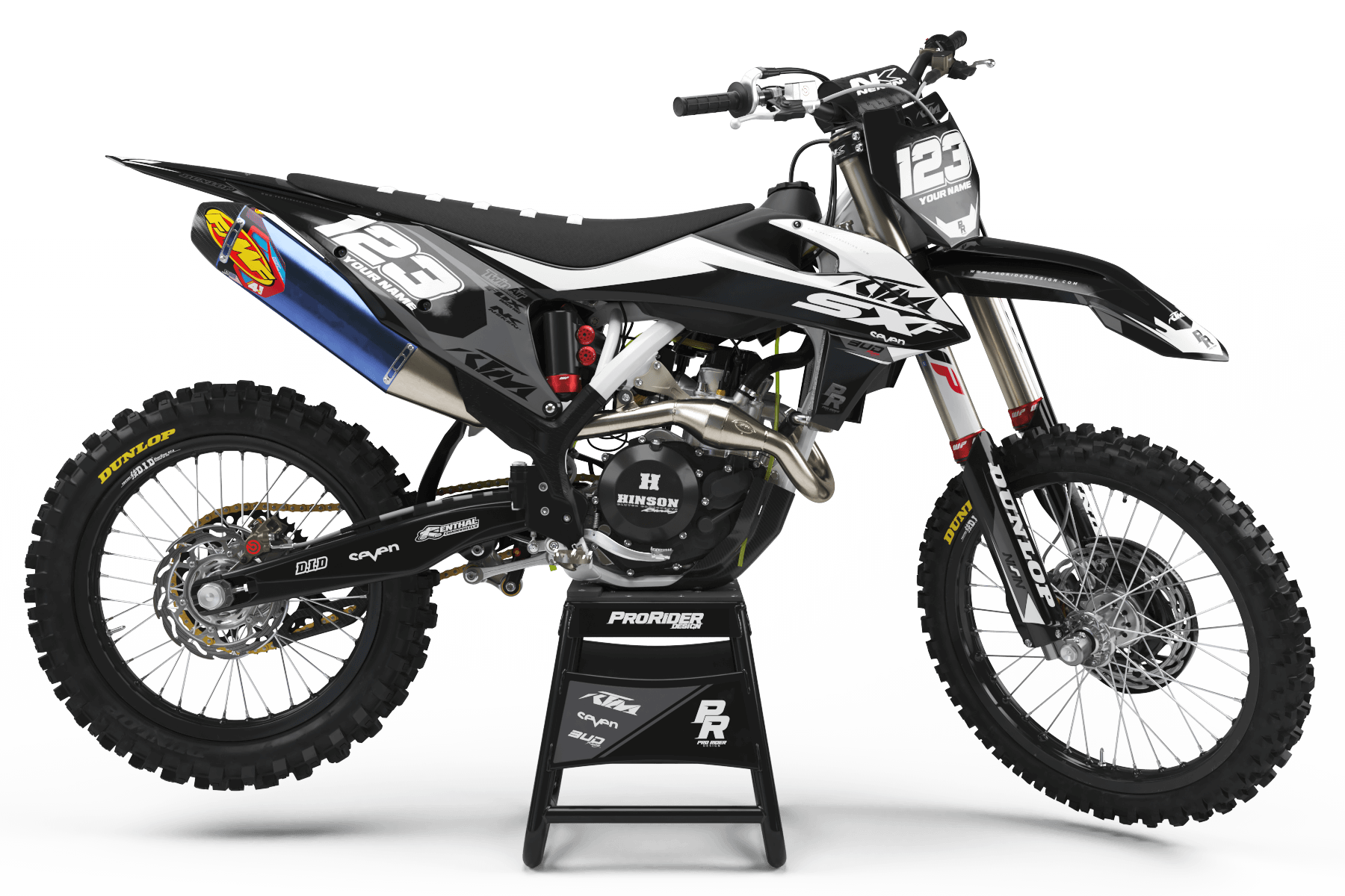 KTM Graphics Kit BUD RACING Black And White
