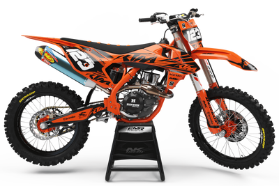 KTM Graphics kit FACTORY Neken BLACK ORANGE : Ideal for KTM fans