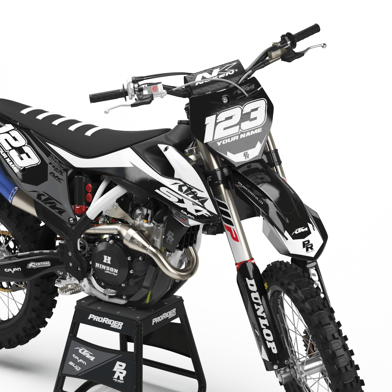 KTM Graphics Kit BUD RACING Black And White