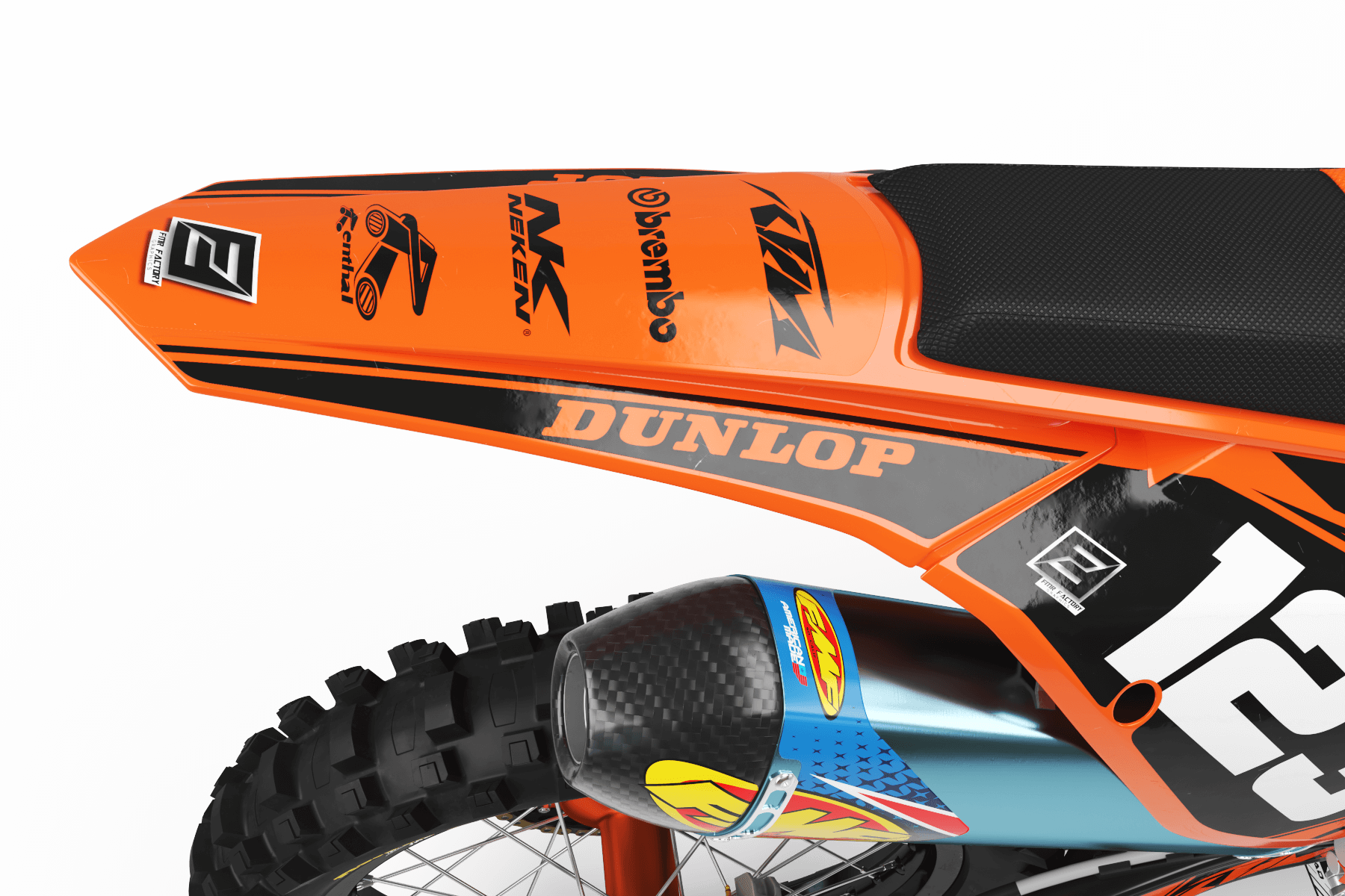 KTM Graphics kit FACTORY Neken BLACK ORANGE : Ideal for KTM fans