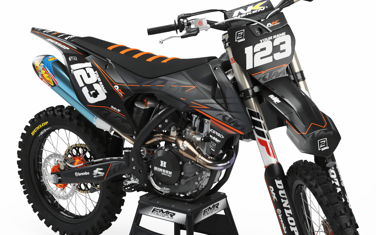 KTM Graphics kit FACTORY NEKEN BLACK MATT : Ideal for KTM fans