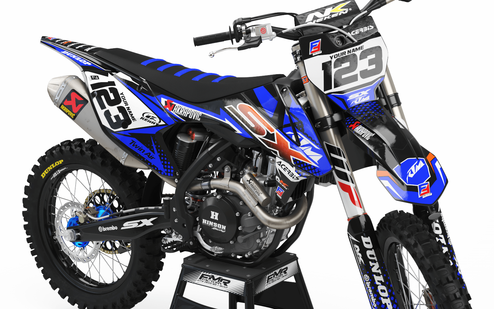 KTM Graphics Kit FACTORY ENERGY BLUE ORANGE : with a unique style
