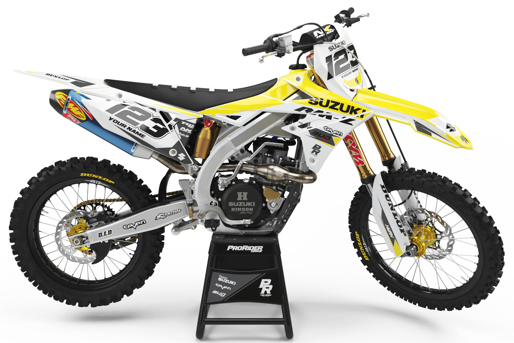 SUZUKI Graphics Kit BUD RACING White And Yellow