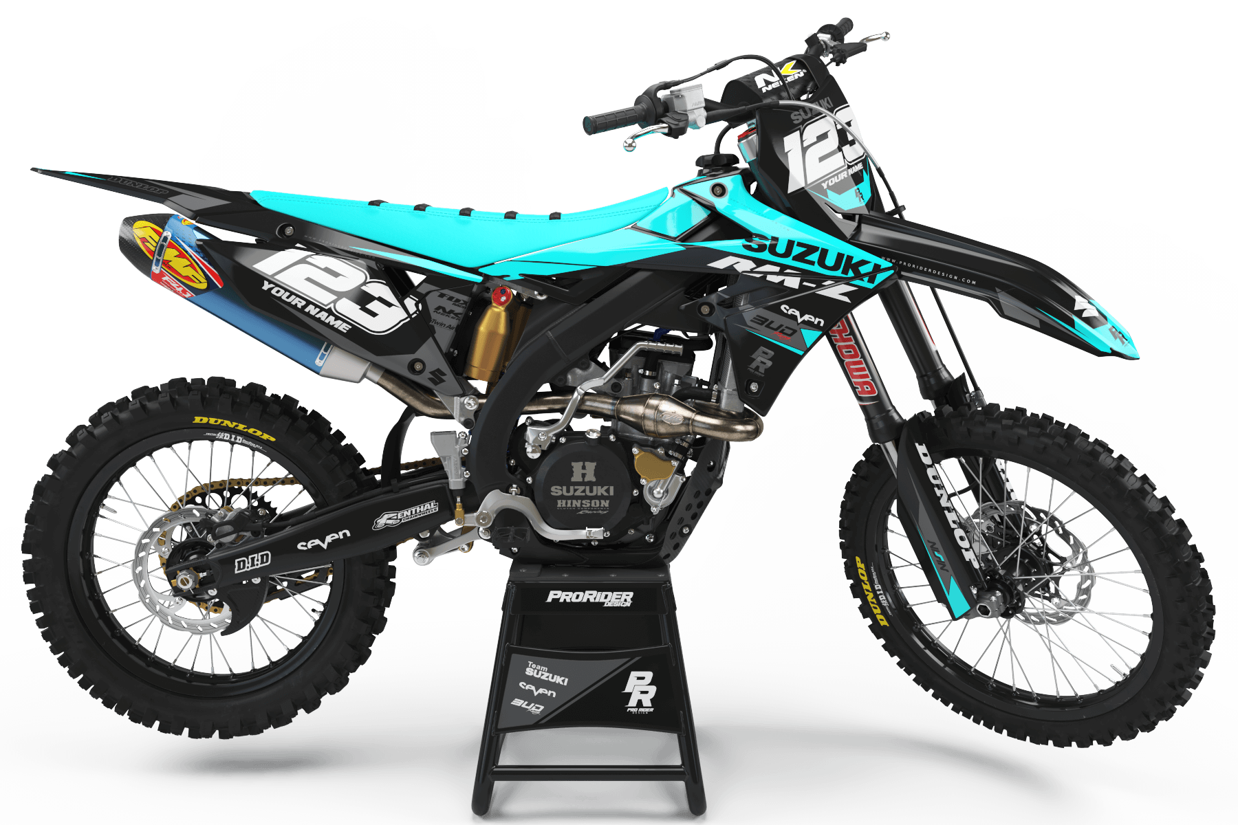 SUZUKI Graphics Kit BUD RACING Black And Cyan