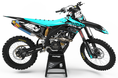 SUZUKI Graphics Kit BUD RACING Black And Cyan