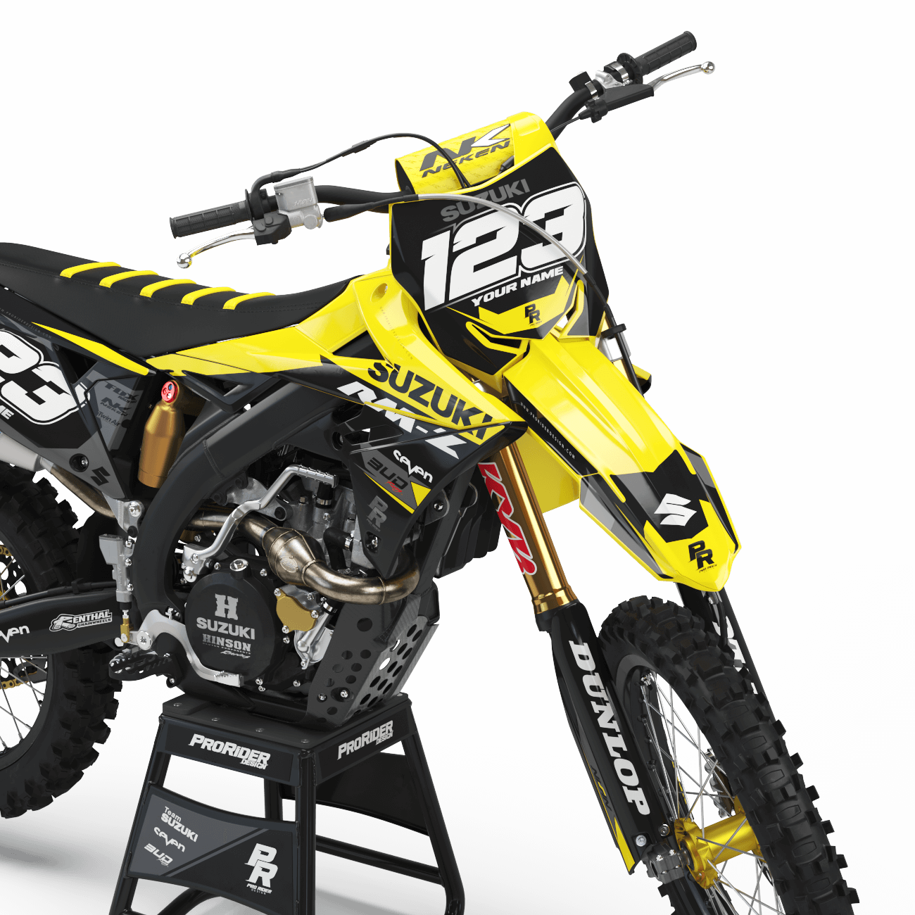 SUZUKI Graphics Kit BUD RACING Black And Yellow