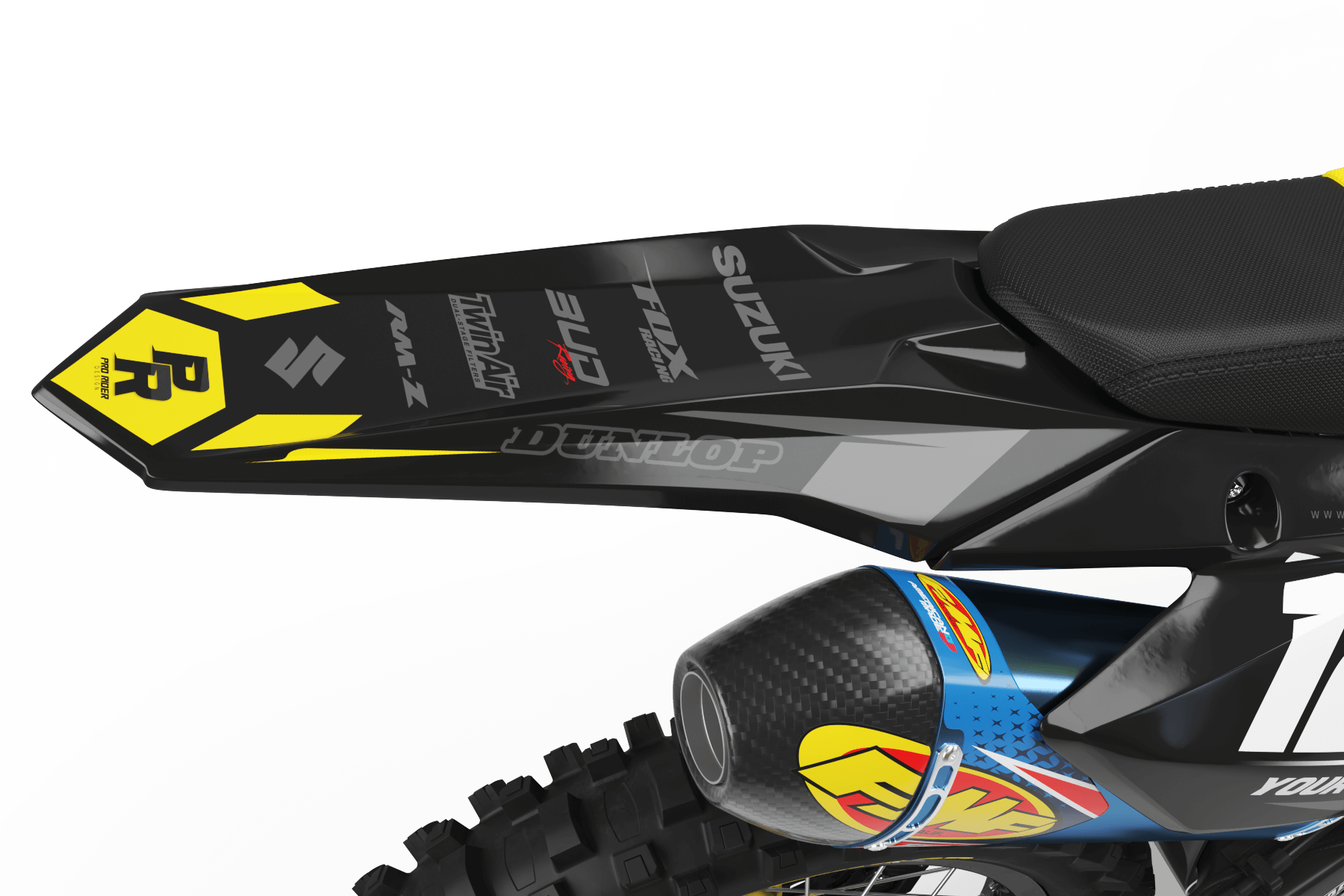 SUZUKI Graphics Kit BUD RACING Black And Yellow