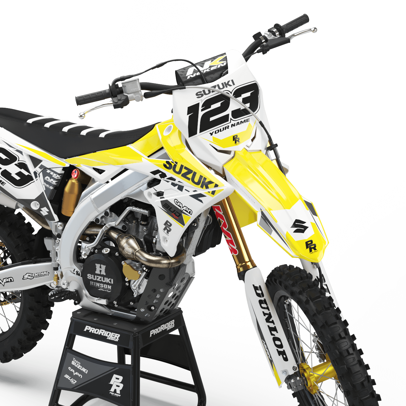 SUZUKI Graphics Kit BUD RACING White And Yellow