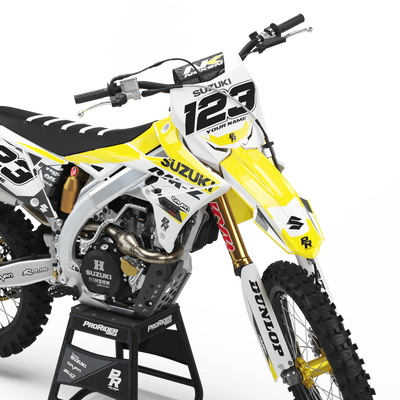 SUZUKI Graphics Kit BUD RACING White And Yellow