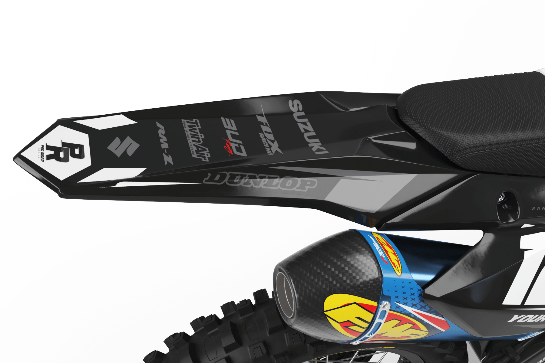 SUZUKI Graphics Kit BUD RACING Black And White