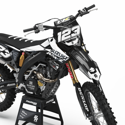 SUZUKI Graphics Kit BUD RACING Black And White