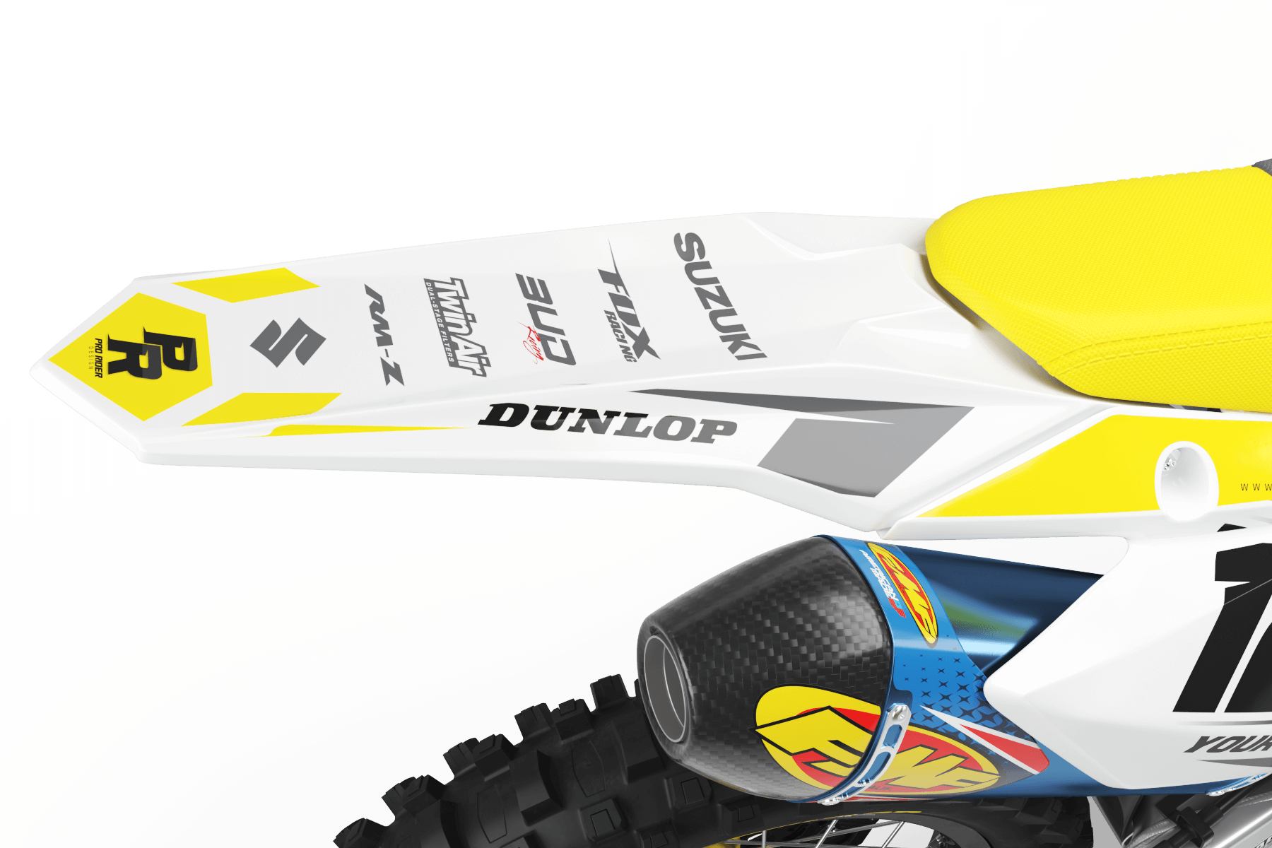 SUZUKI Graphics Kit BUD RACING Yellow And White