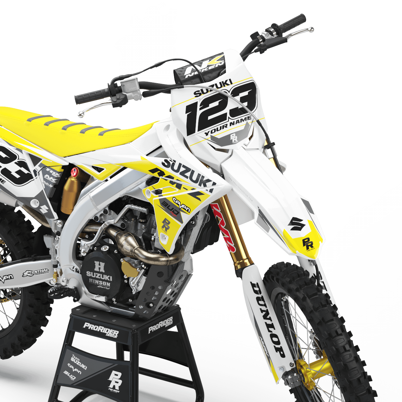 SUZUKI Graphics Kit BUD RACING Yellow And White