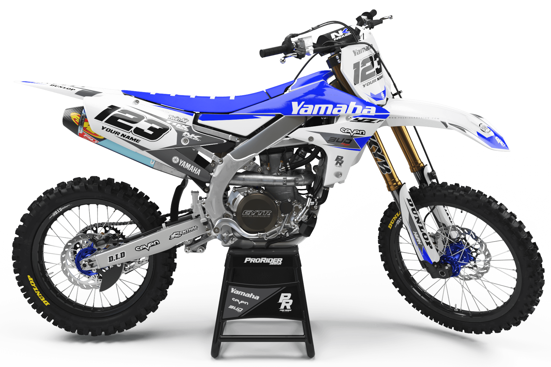 YAMAHA Graphics Kit BUD RACING White And Blue