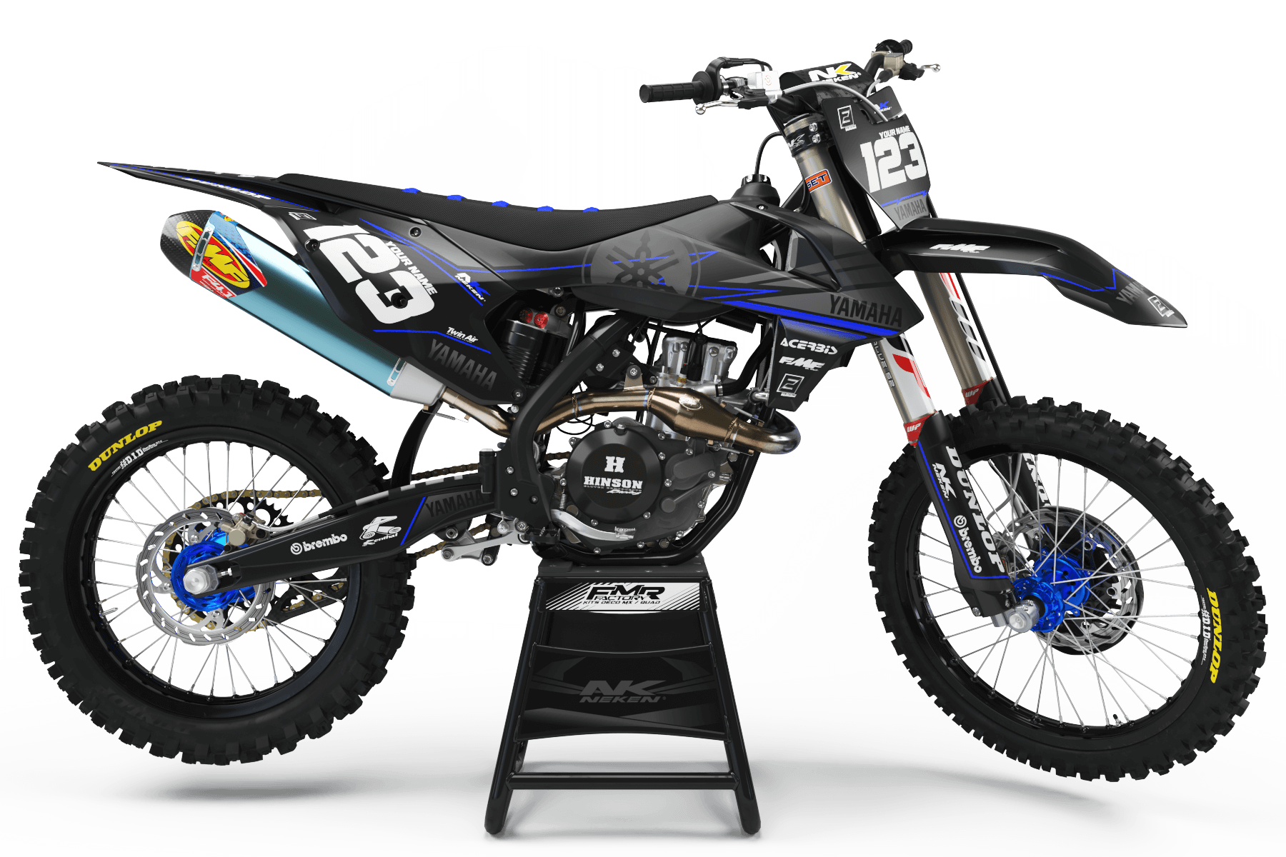 Dirt Bike Graphic kits Yamaha FACTORY NEKEN BLACK MATT : high quality