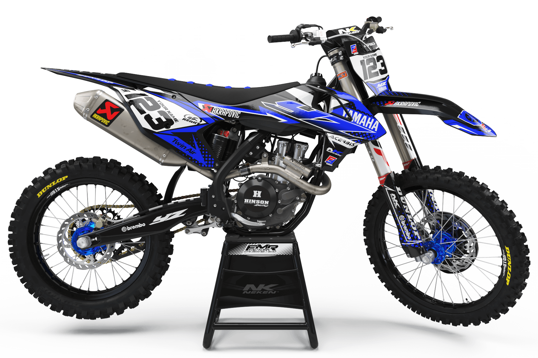 Dirt Bike Graphic kits yamaha  FACTORY ENERGY BLUE : Ultra-resistant glue