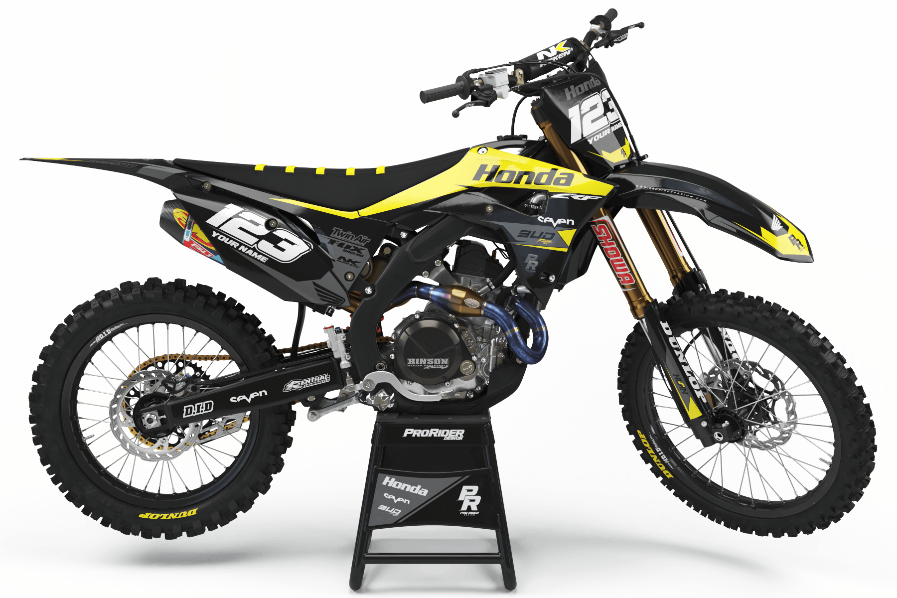 HONDA Graphics Kit BUD RACING Black And Yellow