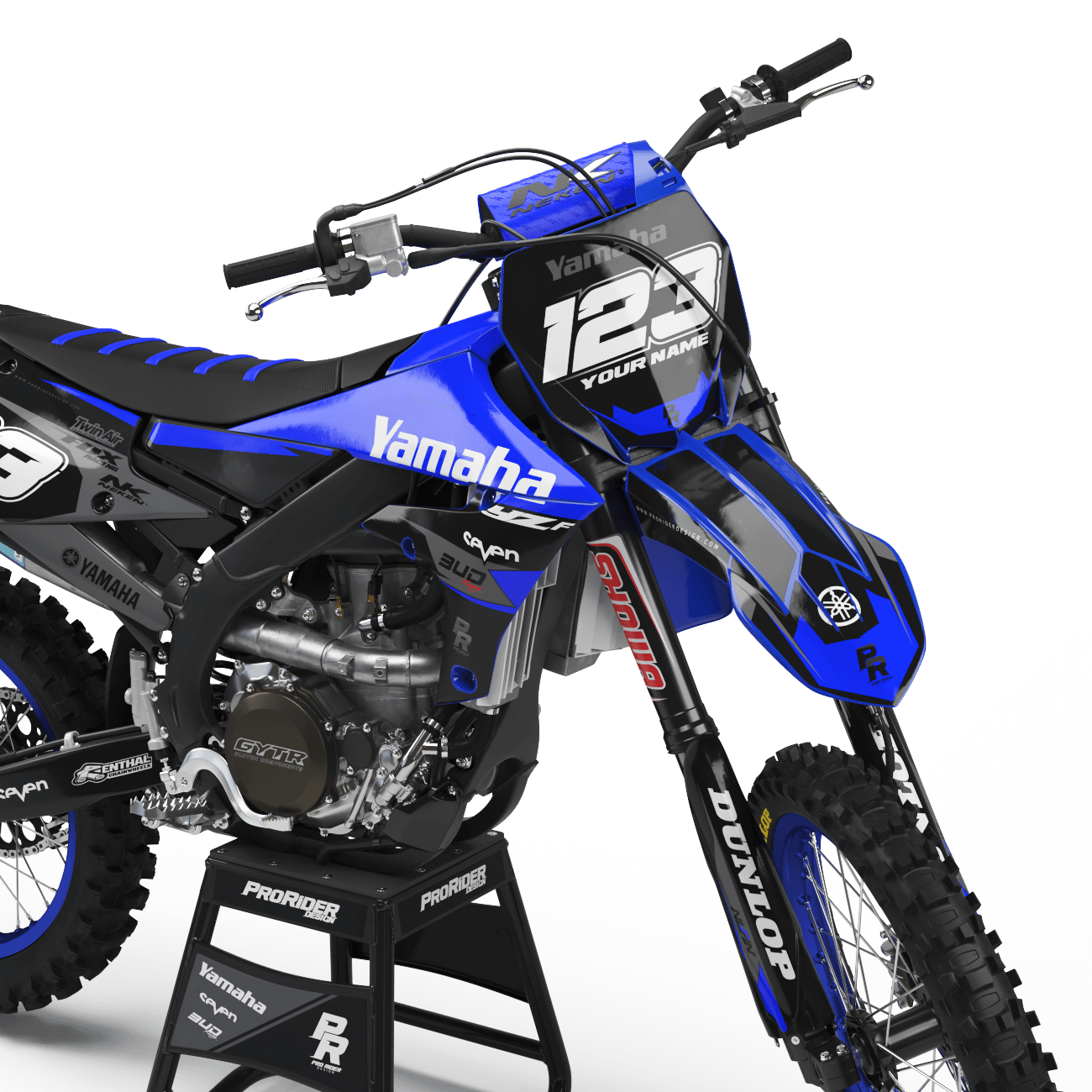 YAMAHA Graphics Kit BUD RACING Black And Blue