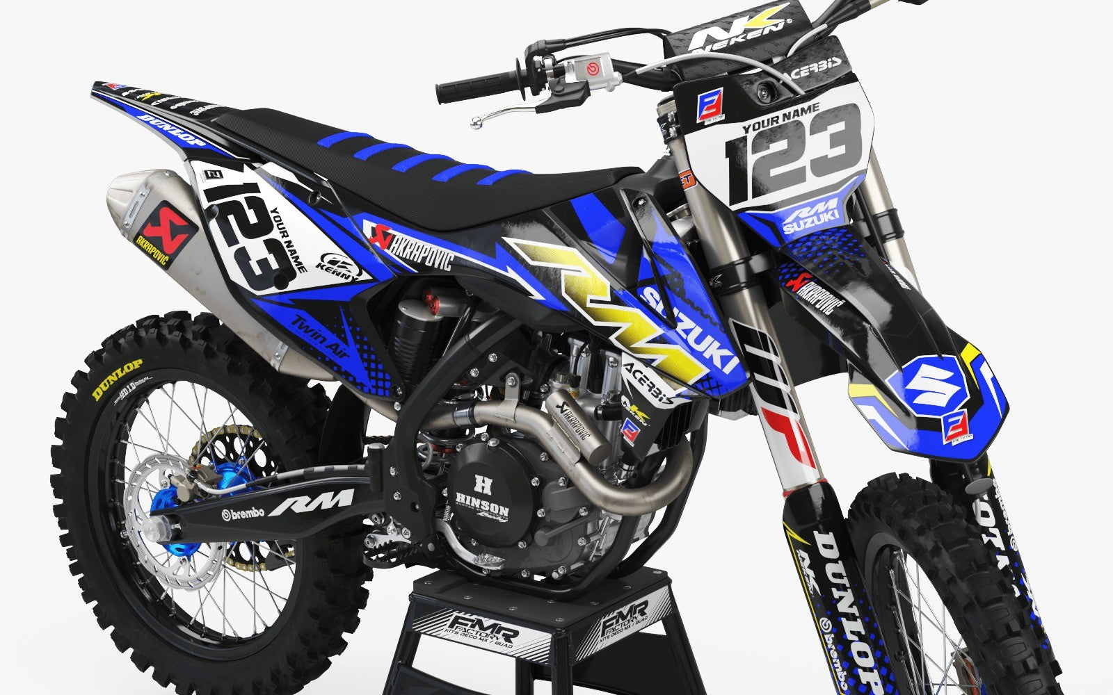 Suzuki Graphics FACTORY ENERGY BLUE YELLOW : Our best kits for Suzuki