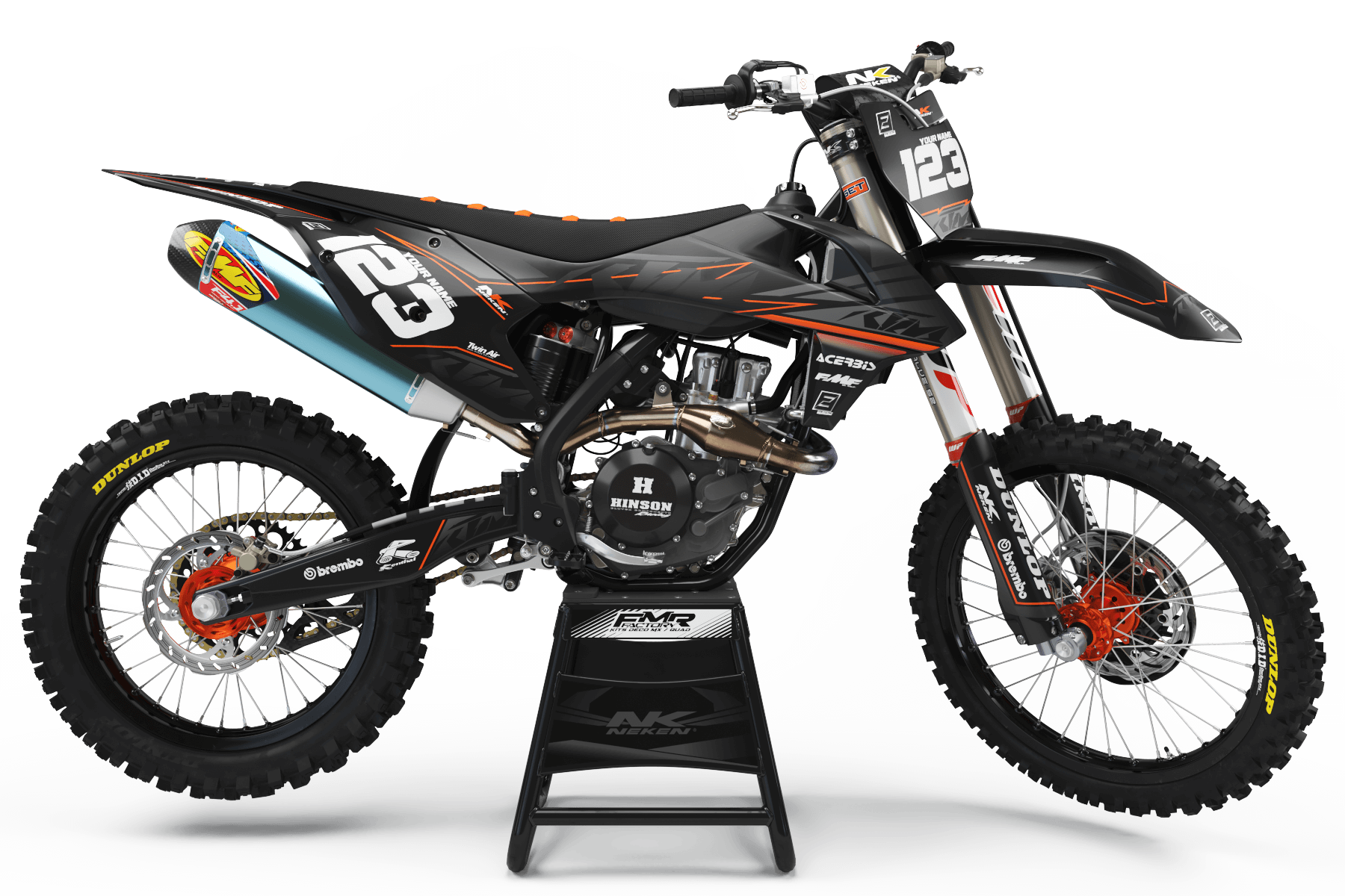 KTM Graphics kit FACTORY NEKEN BLACK MATT : Ideal for KTM fans