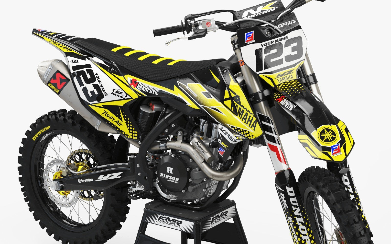 Dirt Bike Graphic kits yamaha FACTORY ENERGY YELLOW : Ultra-resistant glue
