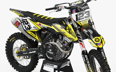 Dirt Bike Graphic kits yamaha FACTORY ENERGY YELLOW : Ultra-resistant glue
