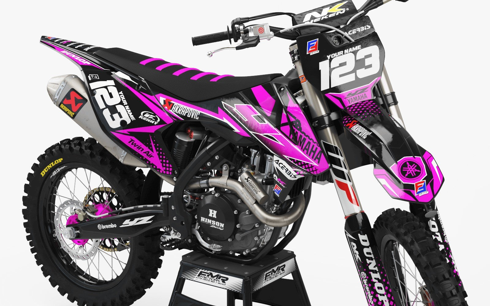 Dirt Bike Graphic kits yamaha FACTORY ENERGY PINK : Ultra-resistant glue