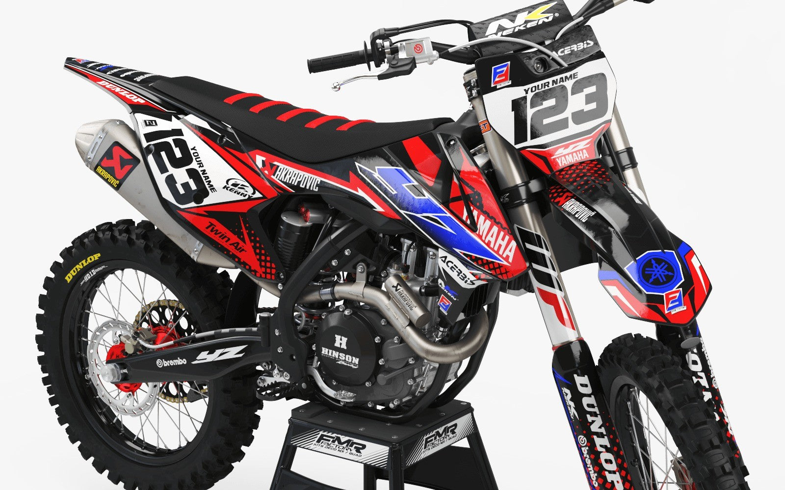 Dirt Bike Graphic kits yamaha FACTORY ENERGY RED BLUE : Ultra-resistant glue