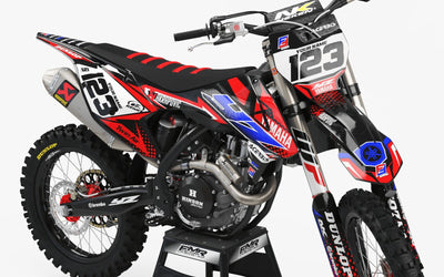 Dirt Bike Graphic kits yamaha FACTORY ENERGY RED BLUE : Ultra-resistant glue