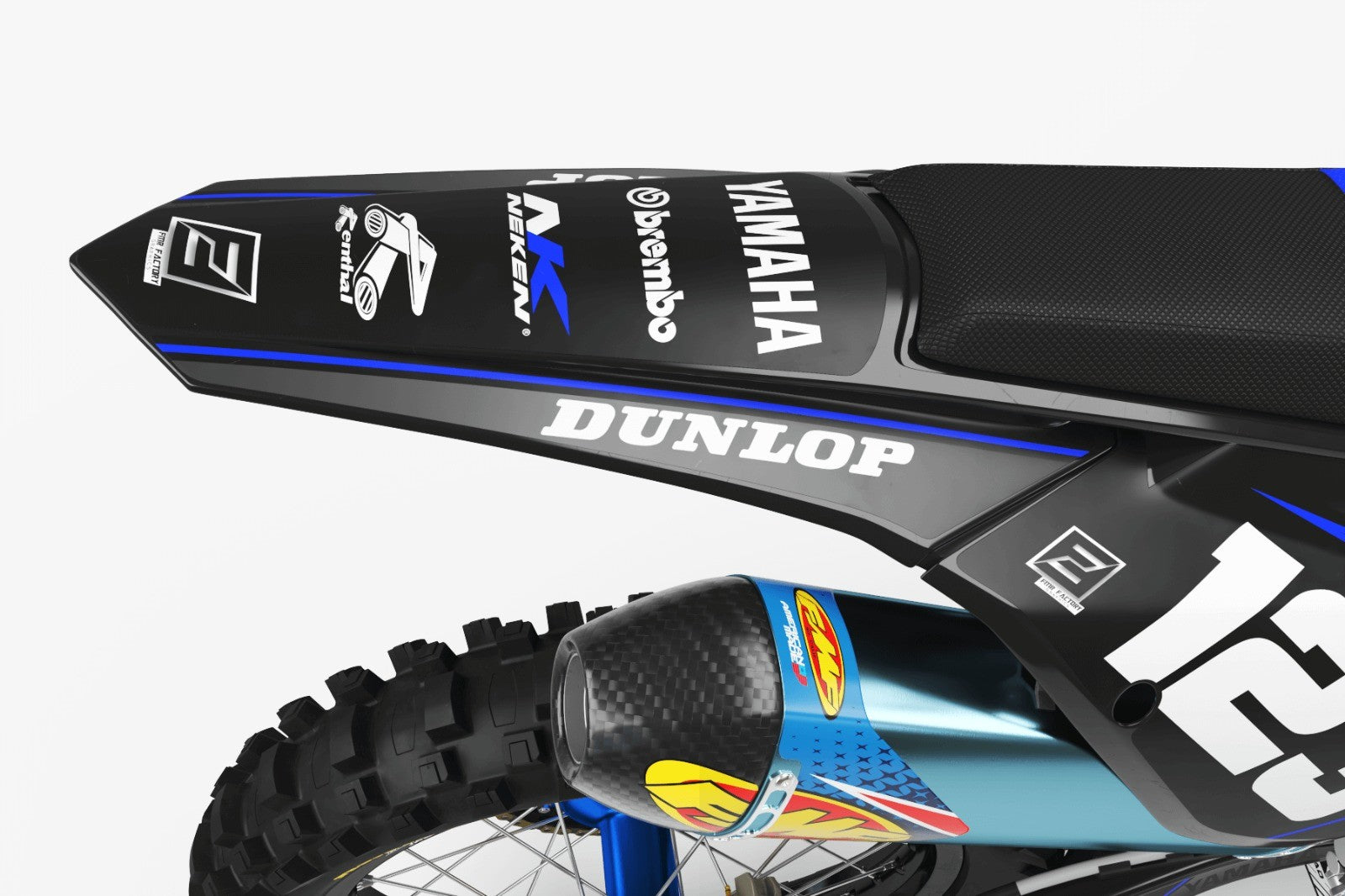 Dirt Bike Graphic kits Yamaha FACTORY NEKEN BLACK MATT : high quality