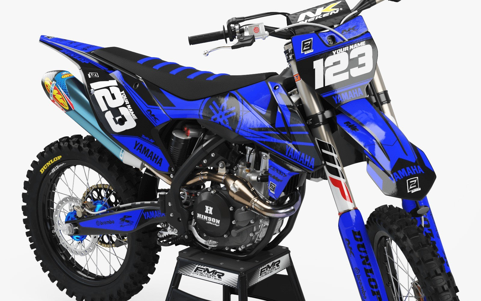 Dirt Bike Graphic kits Yamaha FACTORY Neken BLACK BLUE : high quality