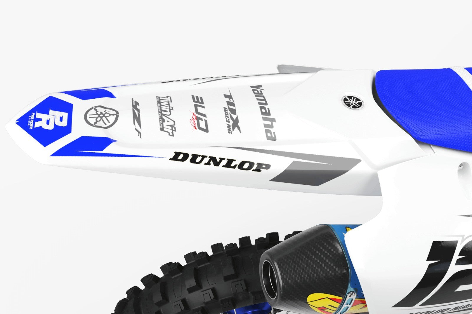 YAMAHA Graphics Kit BUD RACING White And Blue