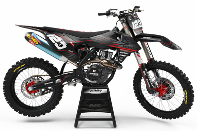 Dirt bike graphics kits honda FACTORY NEKEN BLACK MATE :Ultra resistant