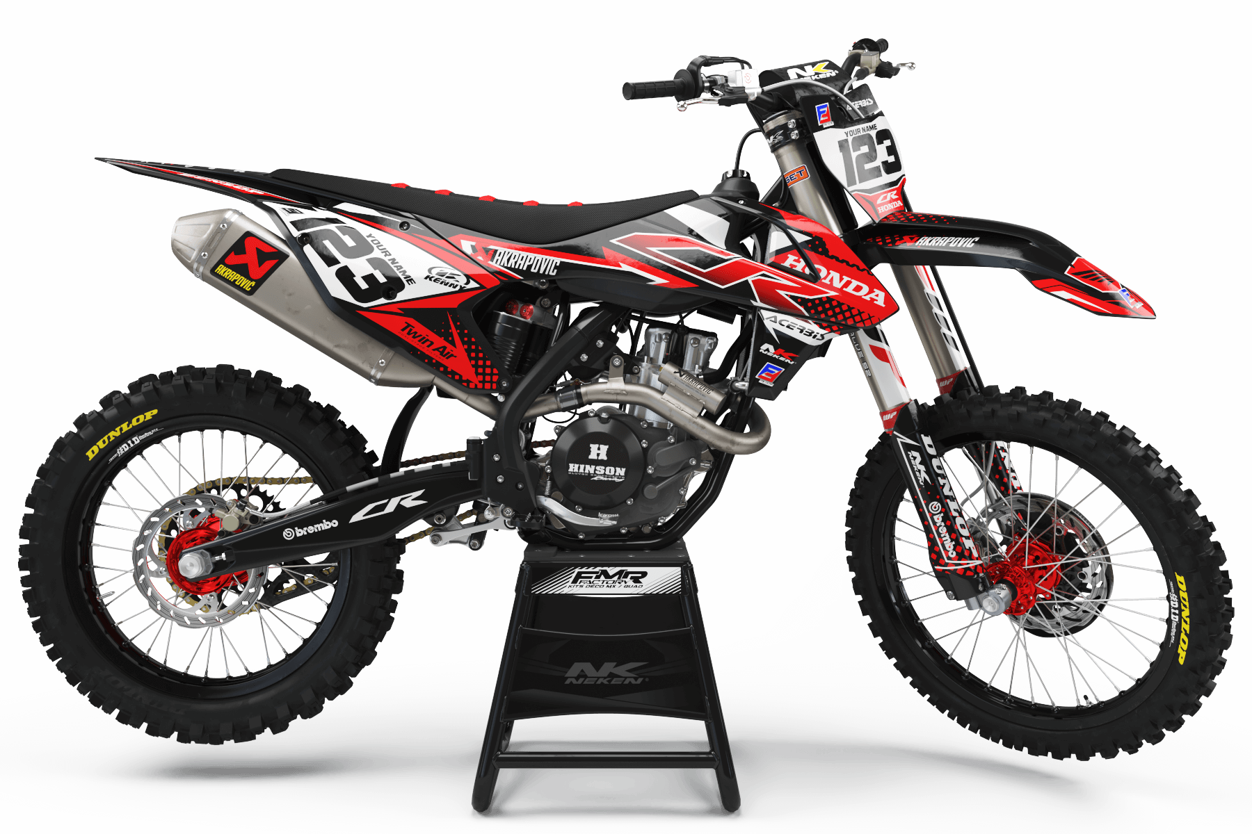 Dirt bike graphics kits honda FACTORY ENERGY Red : Very high quality