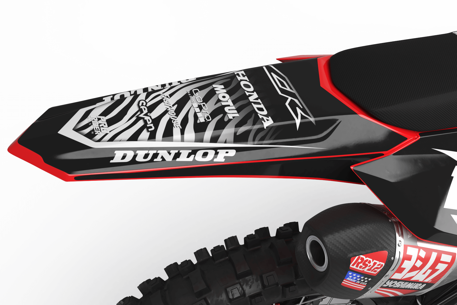 HONDA Graphics Kit MOTUL BLACK and WHITE