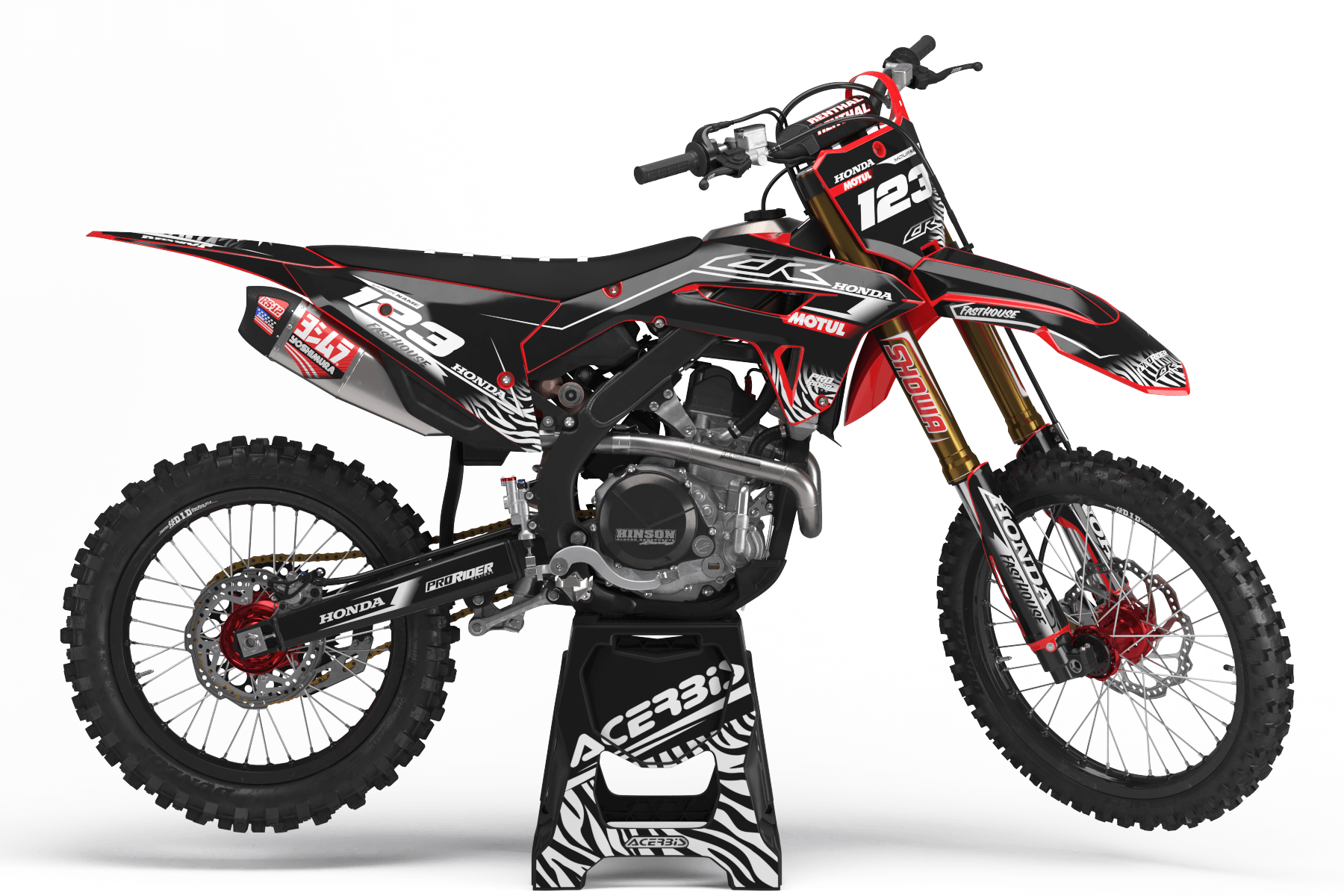 HONDA Graphics Kit MOTUL BLACK and WHITE