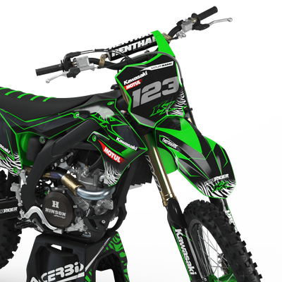 KAWASAKI Graphics Kit MOTUL BLACK and GREEN