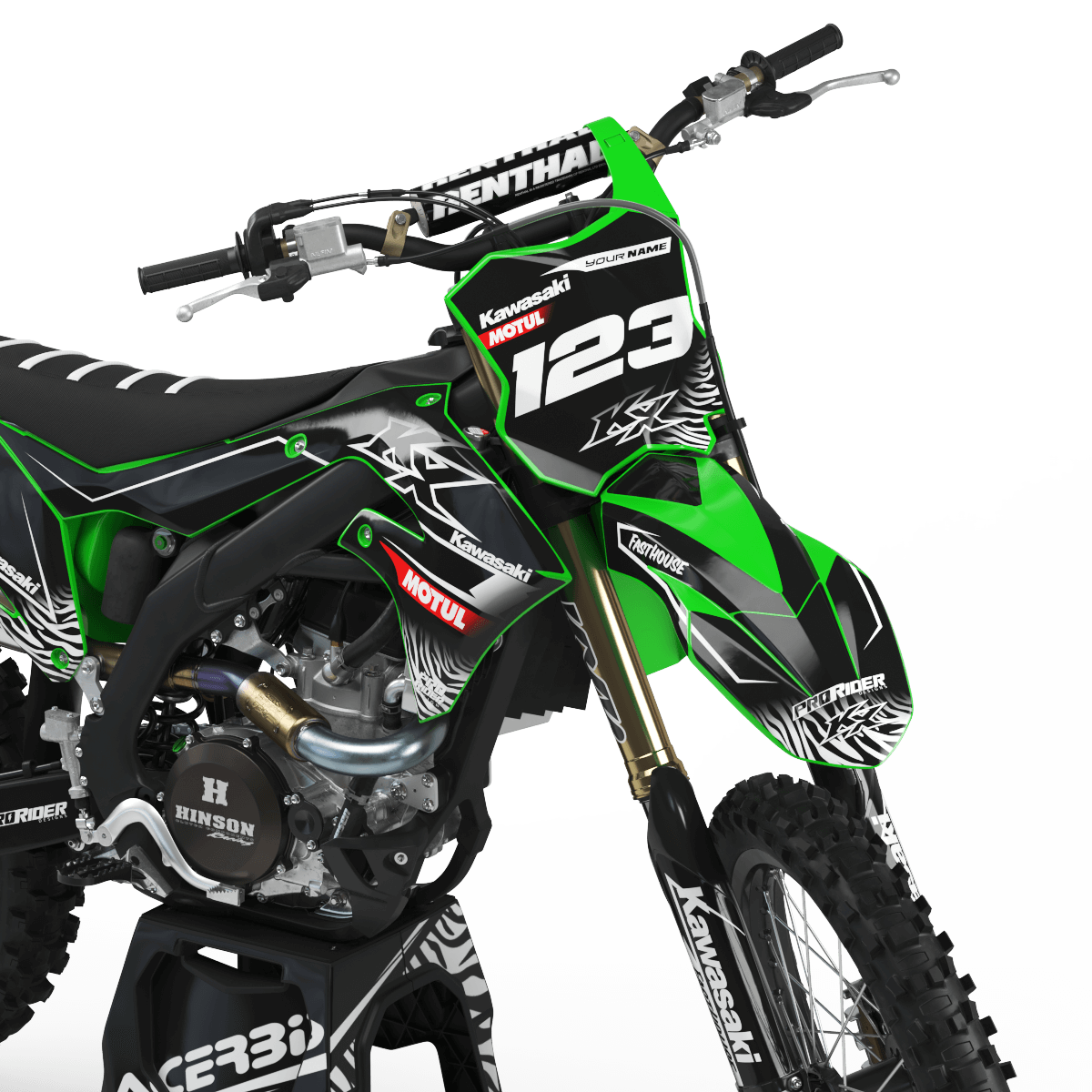 KAWASAKI Graphics Kit MOTUL black and white