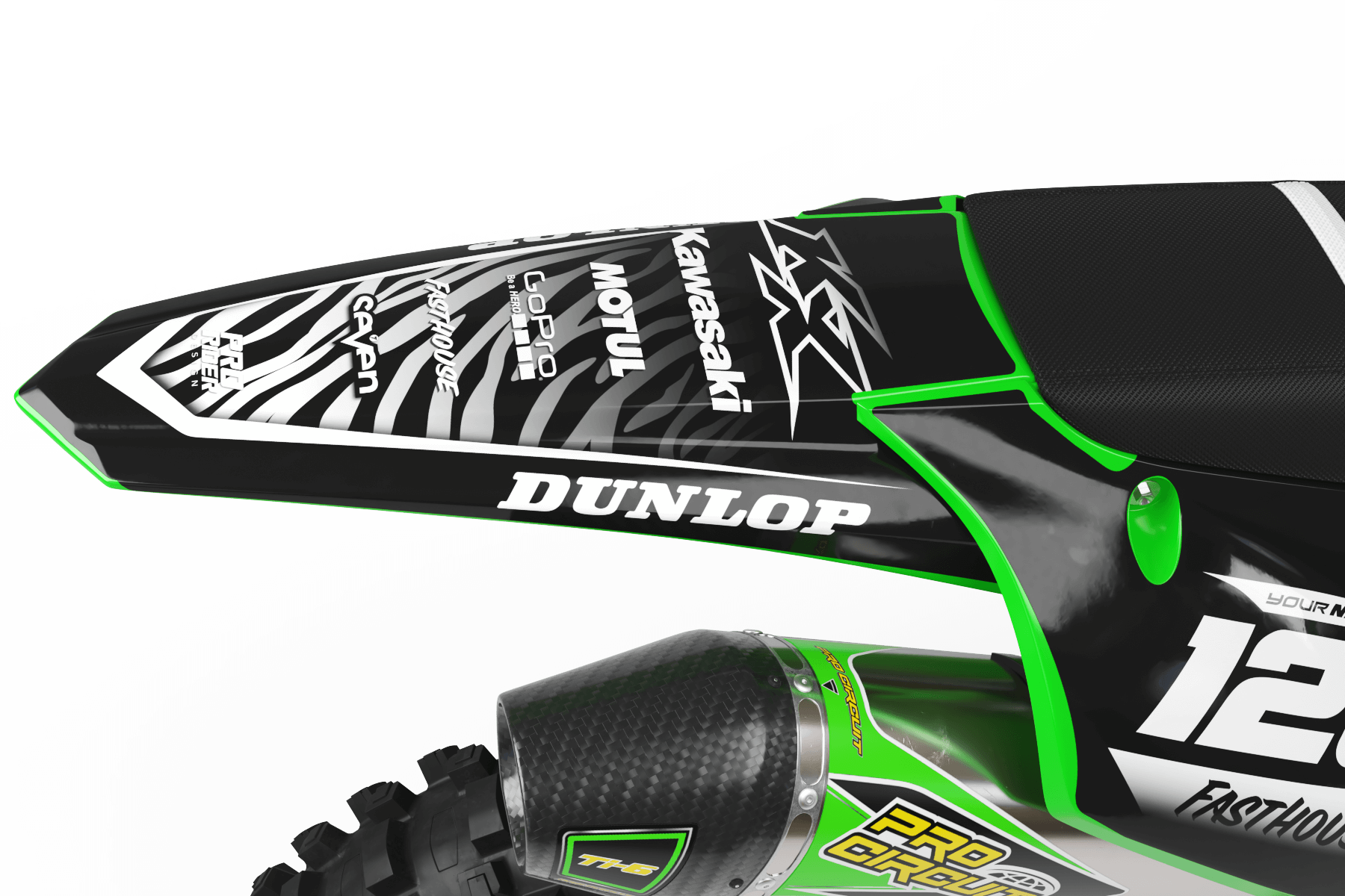 KAWASAKI Graphics Kit MOTUL black and white