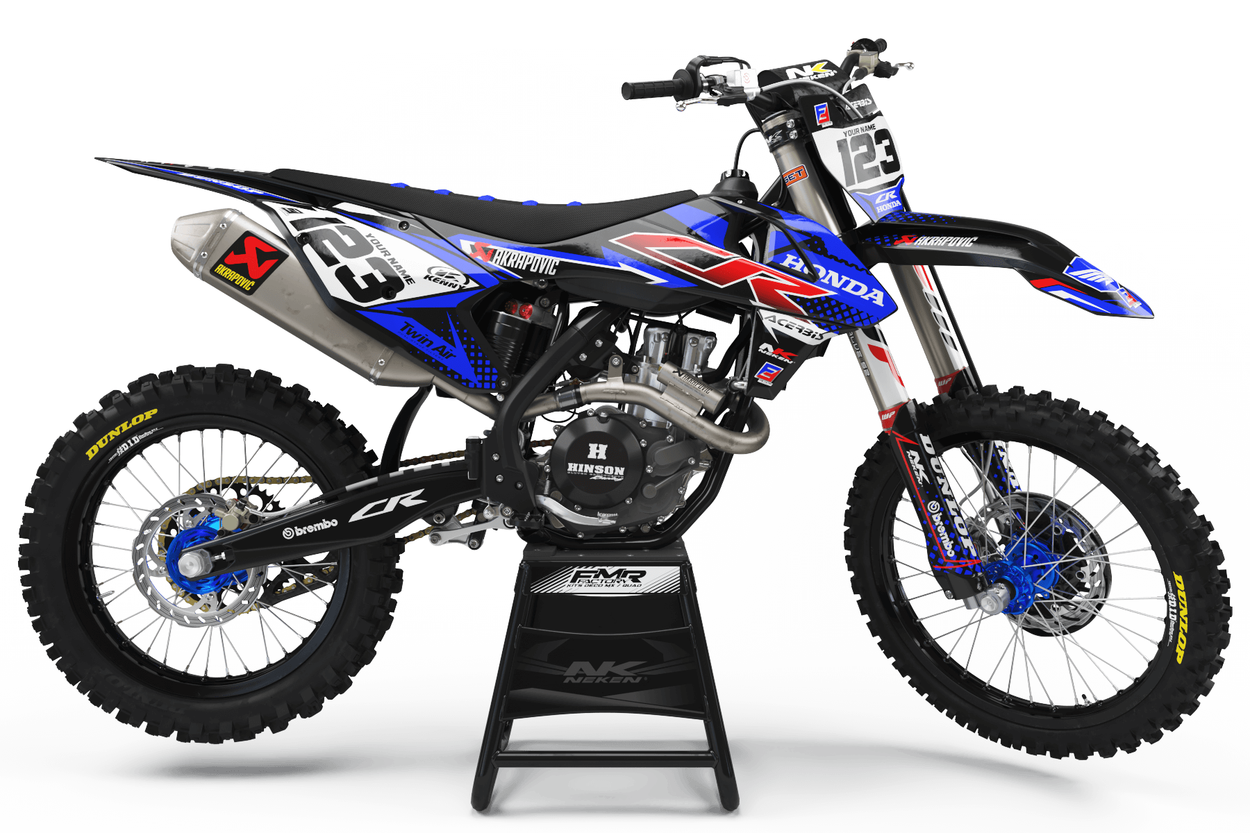 Dirt bike graphics kits honda FACTORY ENERGY Blue|Red: High quality