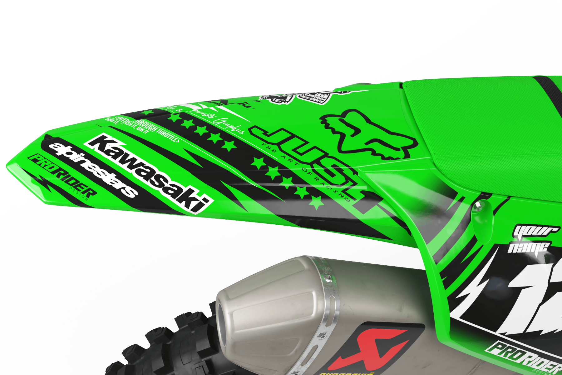 KAWASAKI Graphics Kit JUST1 black and green