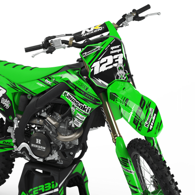 KAWASAKI Graphics Kit JUST1 black and green