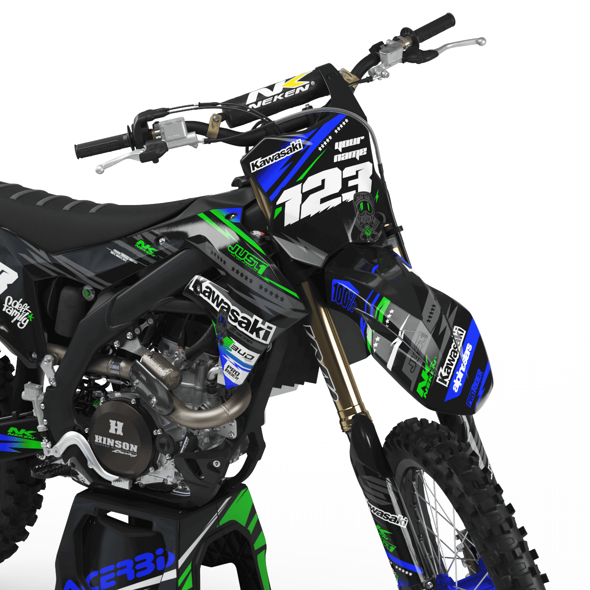 KAWASAKI Graphics Kit JUST1 black