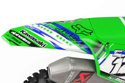KAWASAKI Graphics Kit JUST1 green and blue