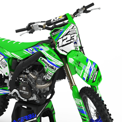 KAWASAKI Graphics Kit JUST1 green and blue