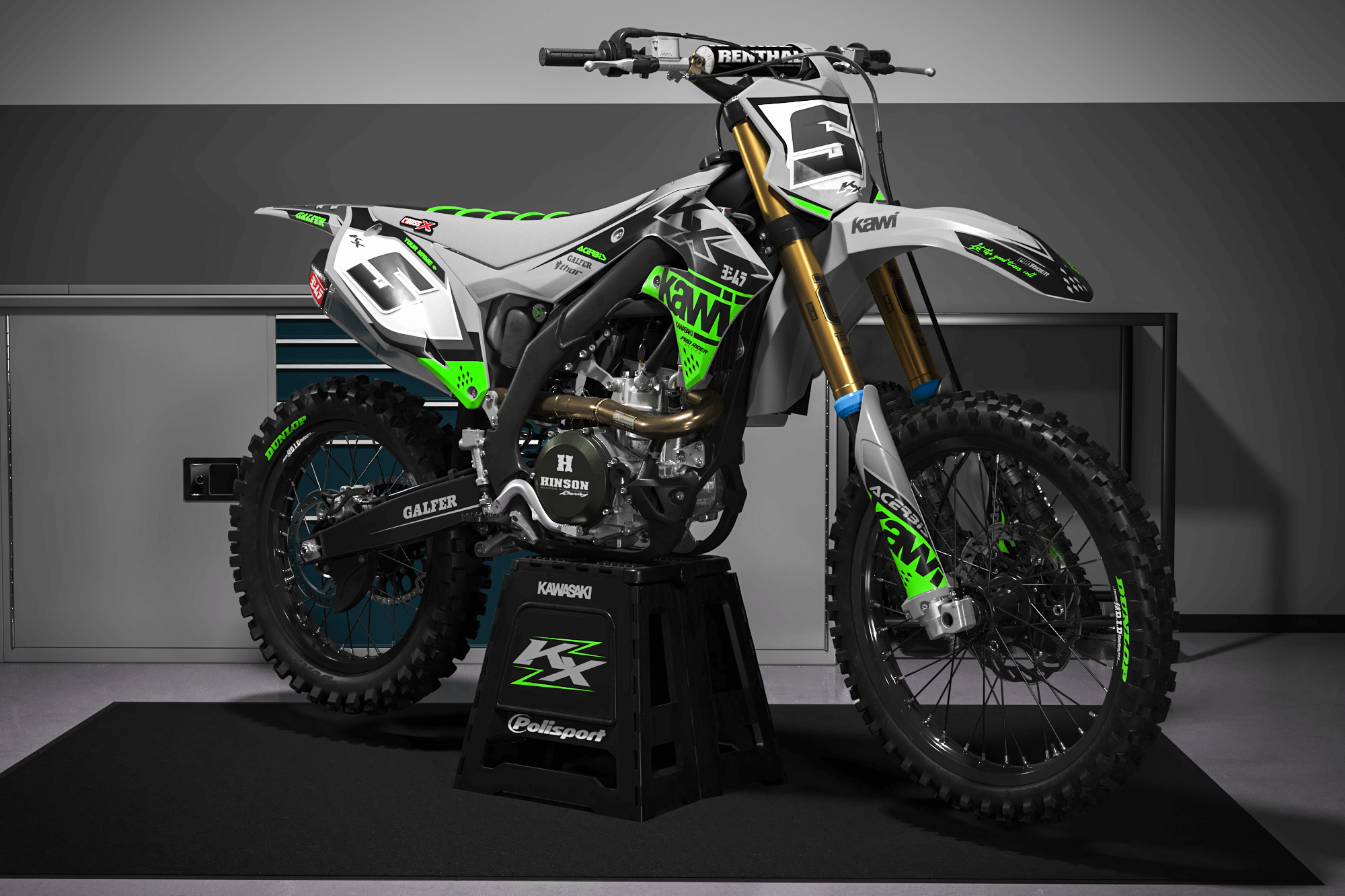 KAWASAKI Graphics Kit KAWI GREEN MATTE FINISH