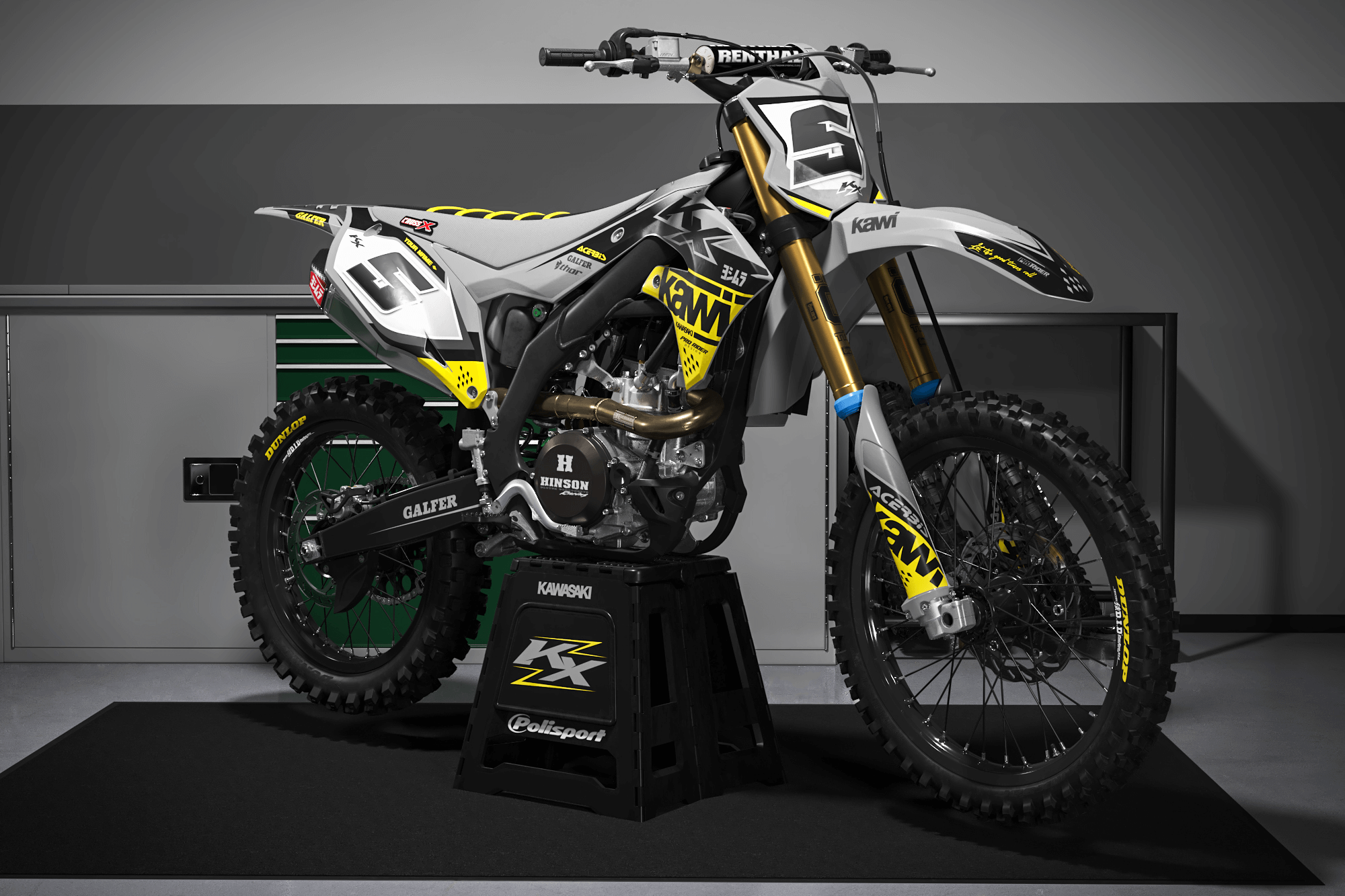 KAWASAKI Graphics Kit KAWI YALLOW MATTE FINISH
