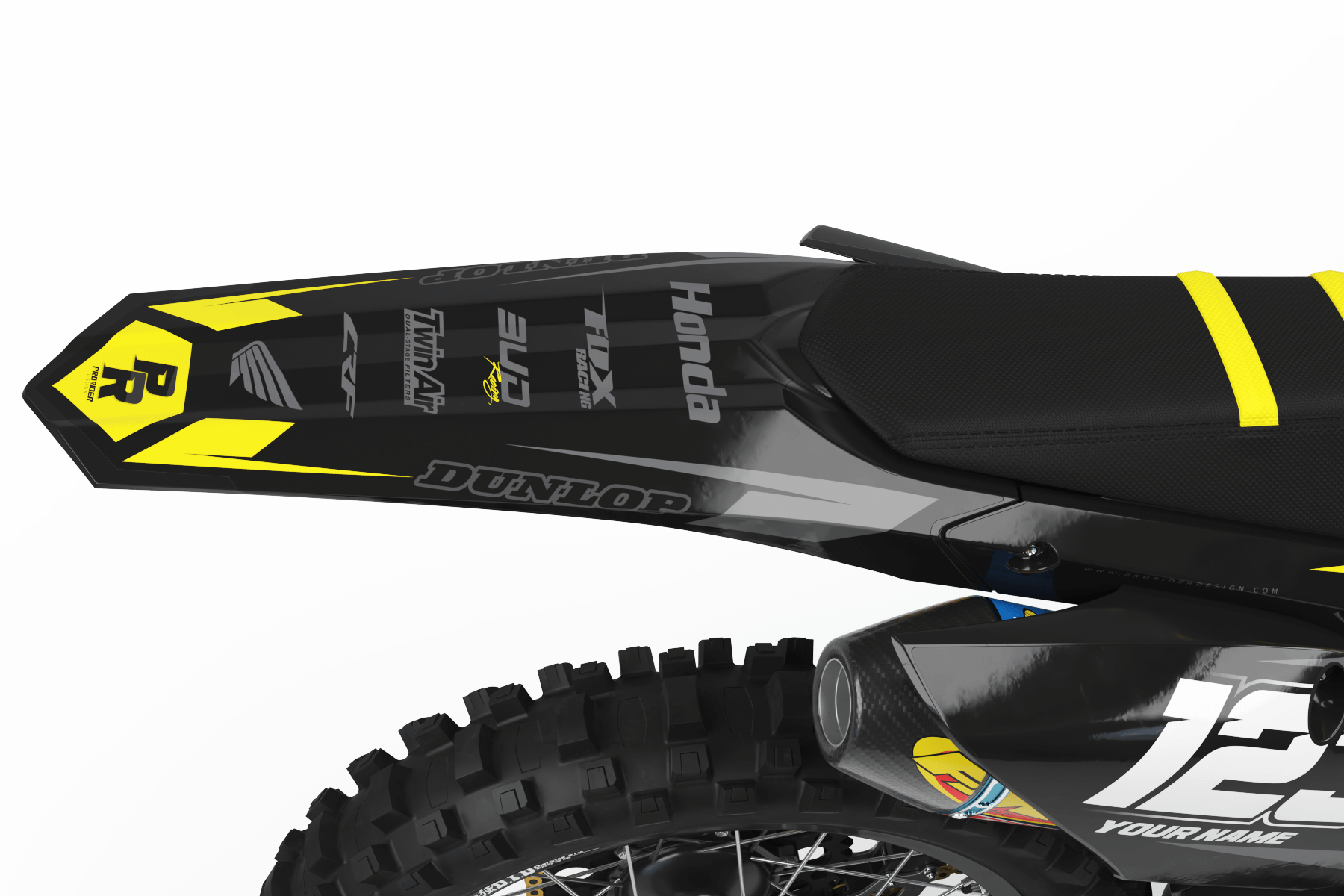 HONDA Graphics Kit BUD RACING Black And Yellow