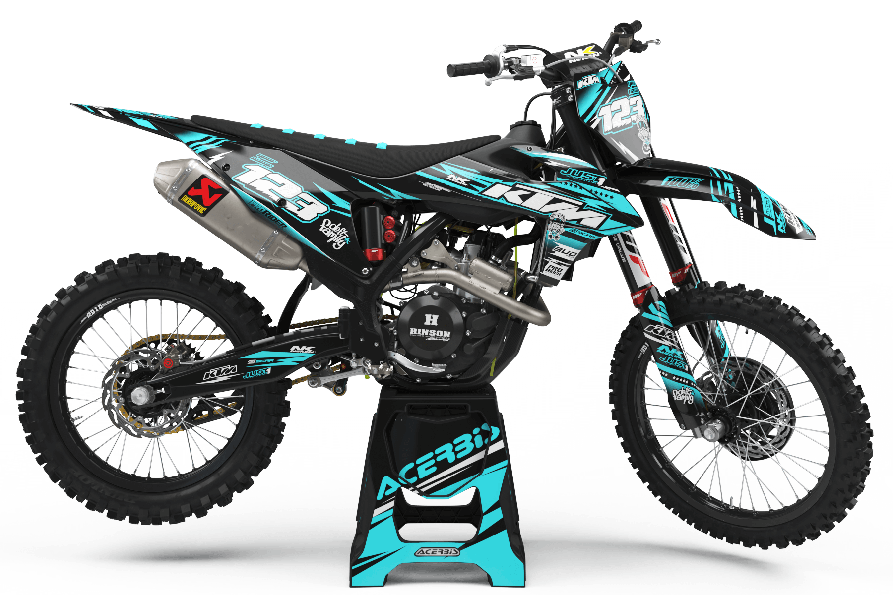 KTM Graphics Kit JUST1 TEAL