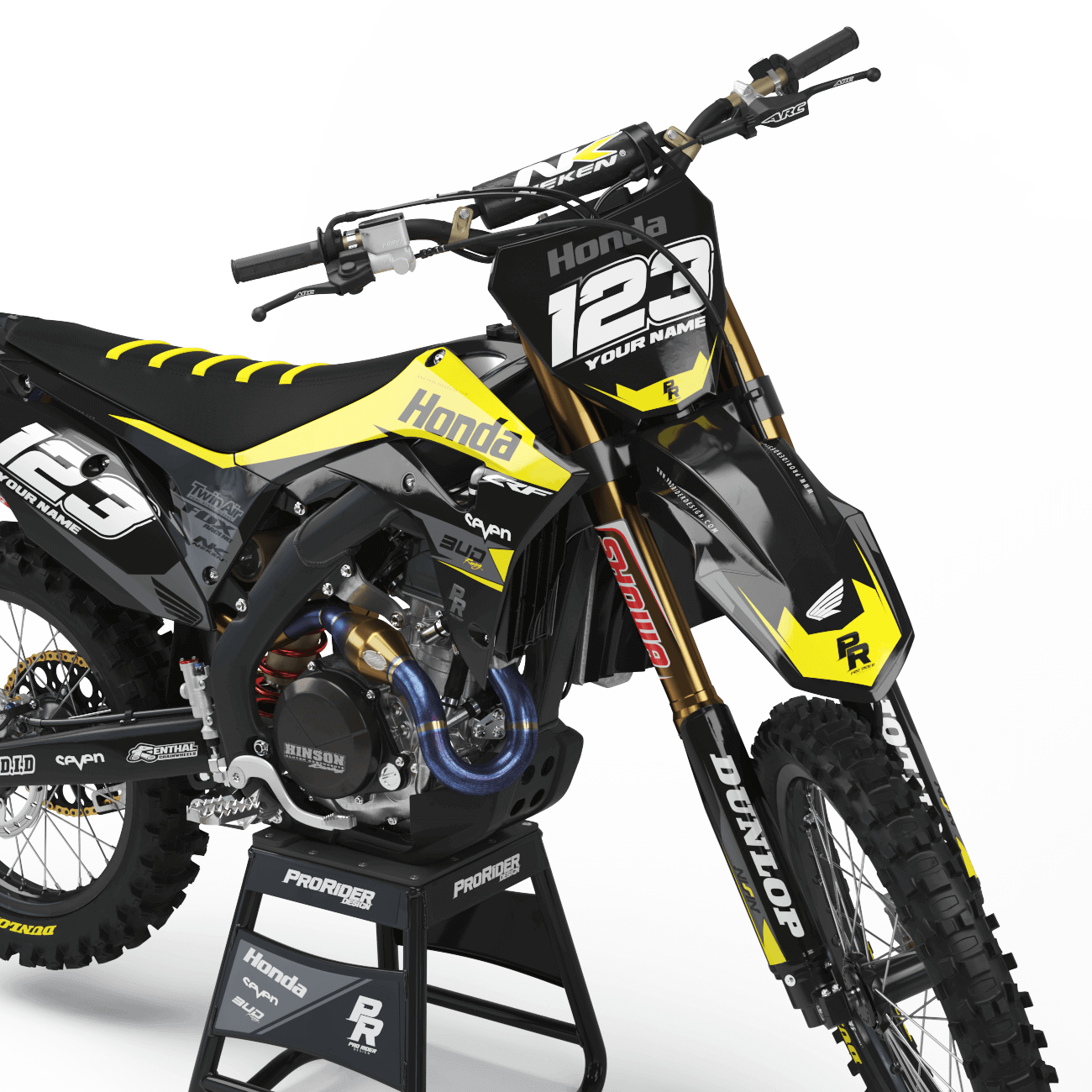 HONDA Graphics Kit BUD RACING Black And Yellow